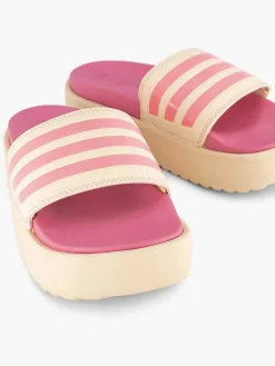 Dames adidas Beige Adilette Platform