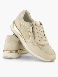 Dames Medicus Beige Leren Comfort Sneaker