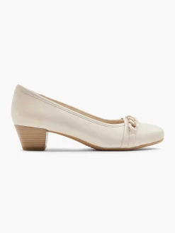 Dames Easy Street Beige Pump Sierketting