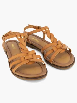Dames Graceland Bruine Sandalen Gevlochten