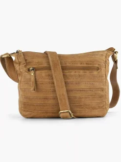 Dames 5th Avenue Cognac Leren Schoudertas
