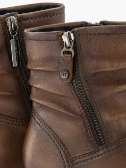 Dames Medicus Donkerbruine Leren Comfort Enkellaars Hak