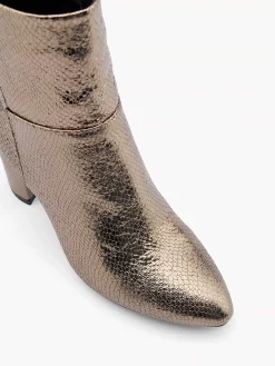 Dames Oxmox Gouden Enkellaars Slangenprint