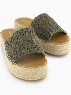 Dames Graceland Khaki Platform Slipper