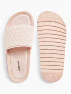 Dames Oxmox Roze Slipper Doorgestikt