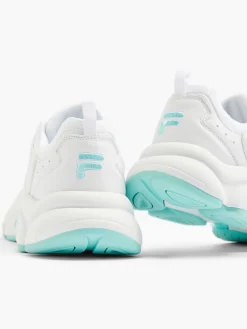 Dames FILA Witte Chunky Sneaker Turqoise Zool