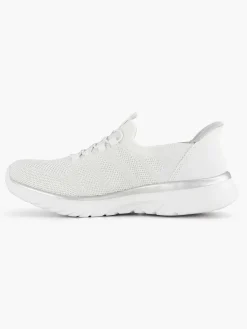 Dames Skechers Witte Sneaker Swift Fit - Hands Free Sole Provider