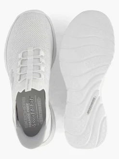 Dames Skechers Witte Sneaker Swift Fit - Hands Free Sole Provider