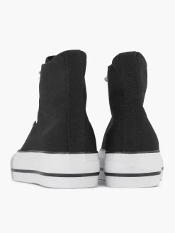 Dames Graceland Zwarte Hoge Canvas Sneaker