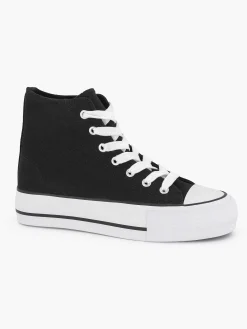 Dames Graceland Zwarte Hoge Canvas Sneaker
