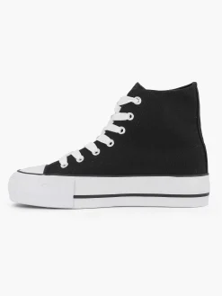 Dames Graceland Zwarte Hoge Canvas Sneaker