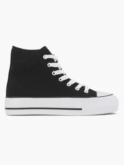 Dames Graceland Zwarte Hoge Canvas Sneaker