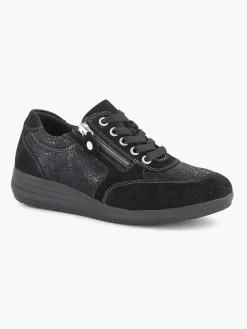 Dames Medicus Zwarte Leren Comfort Sneaker