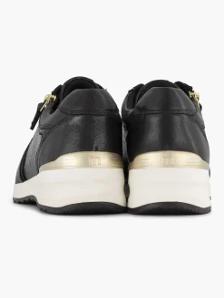 Dames Medicus Zwarte Leren Comfort Sneaker