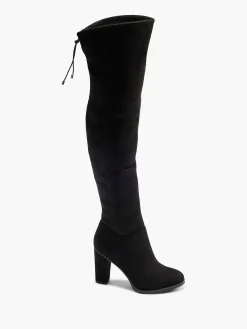 Dames Graceland Zwarte Overknee Laars Hak