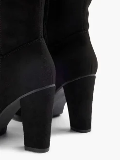 Dames Graceland Zwarte Overknee Laars Hak