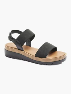 Dames Graceland Zwarte Sandaal Elastisch