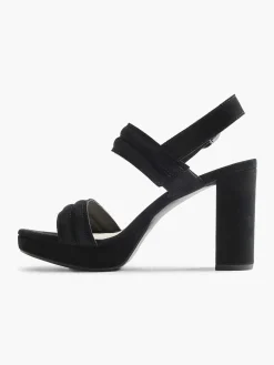 Dames 5th Avenue Zwarte Suede Sandalette