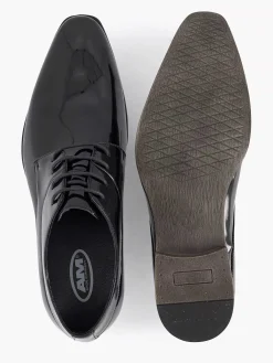 Heren AM SHOE Zwarte Veterschoen Lak